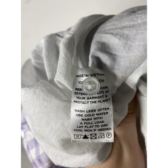 Hill House The Adeline Gingham Purple Cottagecore Mini Dress Women's Small Plaid - Picture 6 of 6